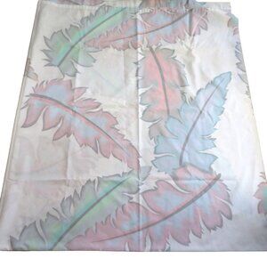 Vintage 90s Wamsutta Full Flat Sheet Multicolor Pastels Feathers Print Percale